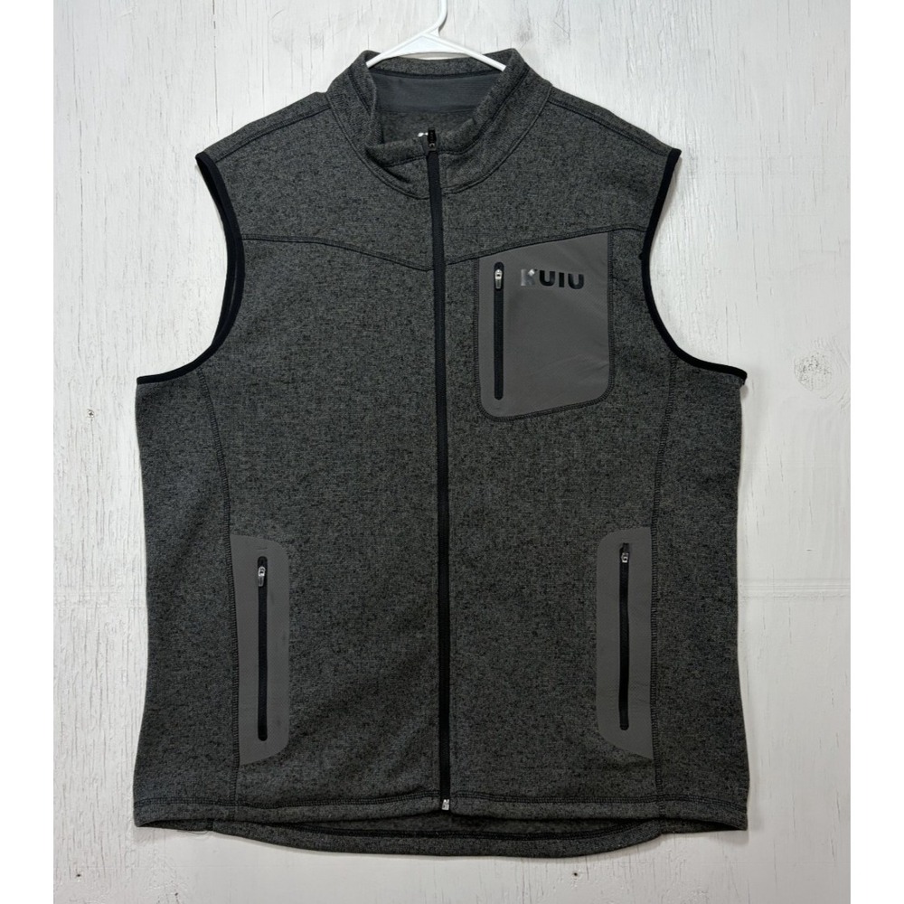 KUIU Vest Mens Size XXL Full Zip Base Camp High Loft Sweater Fleece Gray